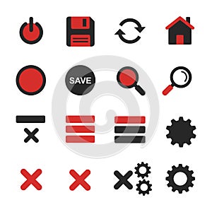Red & Black UI Icons Set