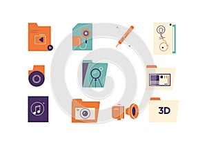 Media File Icons: Video, Audio, Design