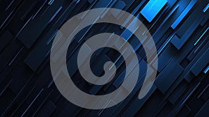 Create a stunning 3D blueblack techno background with layered effects for your modern graphics and sleek designs