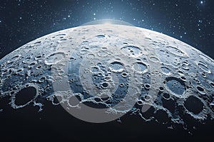 Create an ultrarealistic digital art of the surface texture of moon, high resolution