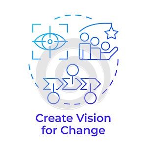 Create vision for change blue gradient concept icon