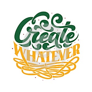 Create Whatever beautiful hand drawn lettering design template