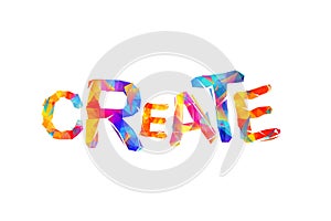 Create. Word of triangular letters