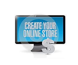 create your online store message on computer photo