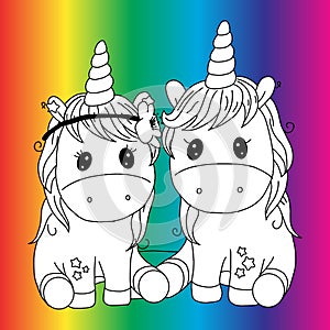 Create your own unicorn - big vector collection. Unicorn constructor. Cute unicorn face