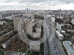 View of Moscow in autumn Kutuzovsky Prospekt photo