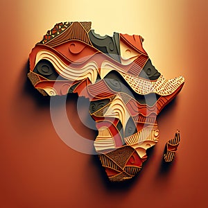 Created with Generative AI technology. Map of african continent