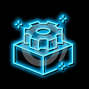 created product 3d object neon glow icon illustration