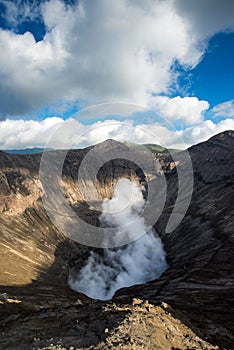 Creater of Mount Bromo volcano in Bromo Tengger Semeru National Park