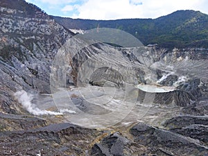 The creater of Mount Tangkuban Parahu is still active, Bandung, Indonesia - 2022