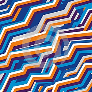 Creates a sense of depth and movement through layered angular