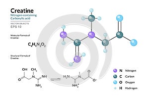 Creatine. Dietary Supplement, Sport Nutrition. Nitrogen containing Carboxylic Acid