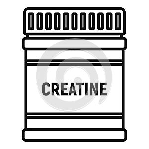 Creatine sport nutrition icon, outline style