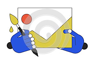 Creating AI-generated image line concept vector spot illustration