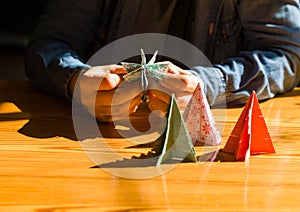 Creating Christmas gifts decorations with Christmas trees. Made with your own hands