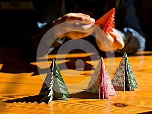 Creating Christmas gifts decorations with Christmas trees. Made with your own hands