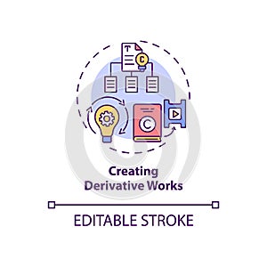 Creating derivative works concept icon photo