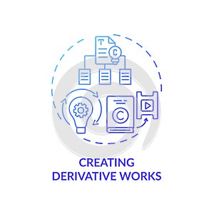 Creating derivative works concept icon photo