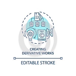 Creating derivative works concept icon photo