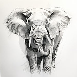 Creating A Happy Elephant Portrait With Charcoal Outlines Quickly