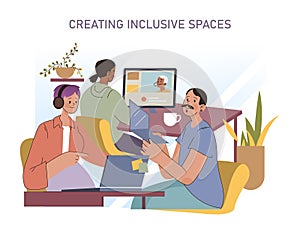 Creating Inclusive Spaces concept.