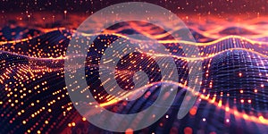 Creating a Network Connection Structure: Abstract D Rendering of Digital Particles with Binary