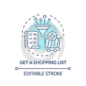 Creating shopping list concept icon