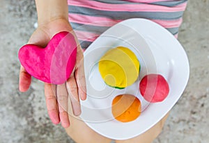 Heart ,play dough photo