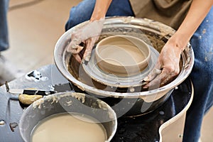 Creating unique pottery pieces in a