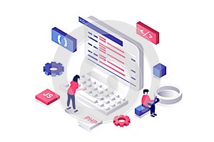 Creating Website Isometric Concept
