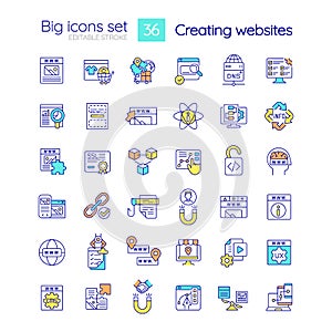 Creating website RGB color icons set