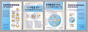 Creating website structure blue brochure template