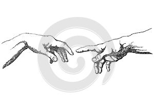 The Creation of Adam, vector hands