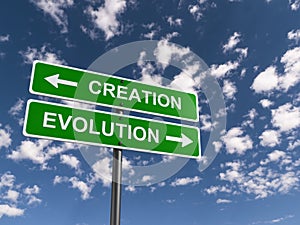 Creation and evolution sign