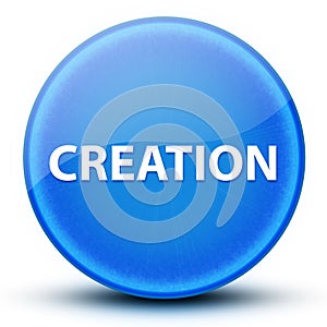 Creation eyeball glossy elegant blue round button abstract