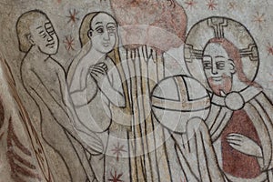 The creation of Man, a gothic fresco