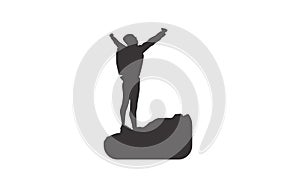 Creation of a mountain climber stamina vector design