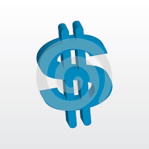 Creative 3d dollar sign vector icon design. US dollar sign