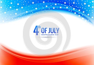 Creative 4th of july american flag style wave background