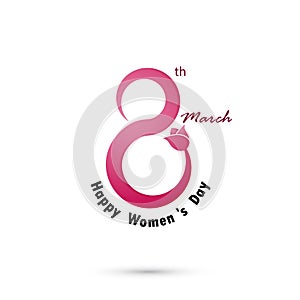 Creative 8 March logo vector design with international women`s