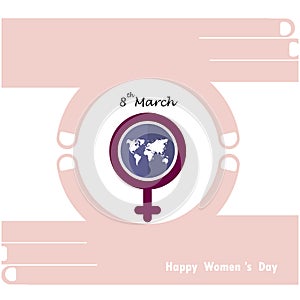 Creative 8 March logo vector design with international women`s