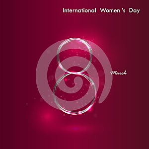 Creative 8 March logo vector design with international women`s d