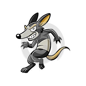 Creative Aardvark Jumping Vector Art photo