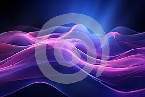 Creative abstract background with graceful blue and purple wavy shapes, evoking a sense of fluidity, mystique, and artistic