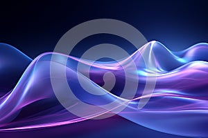 Creative abstract background with graceful blue and purple wavy shapes, evoking a sense of fluidity, mystique, and artistic