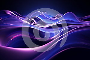 Creative abstract background with graceful blue and purple wavy shapes, evoking a sense of fluidity, mystique, and artistic