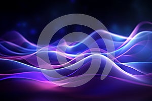 Creative abstract background with graceful blue and purple wavy shapes, evoking a sense of fluidity, mystique, and artistic