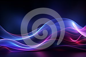 Creative abstract background with graceful blue and purple wavy shapes, evoking a sense of fluidity, mystique, and artistic