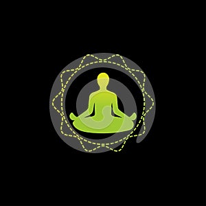 Creative abstract body zen yoga logo design