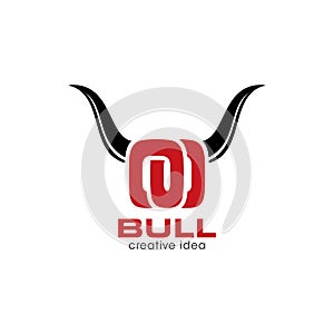 Creative Abstract Bull Concept Logo Design Template